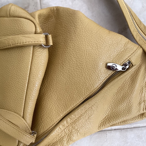 VALENTINA Italian Leather Multifunctional Backpack Sling Shoulder Bag Yellow main image 12